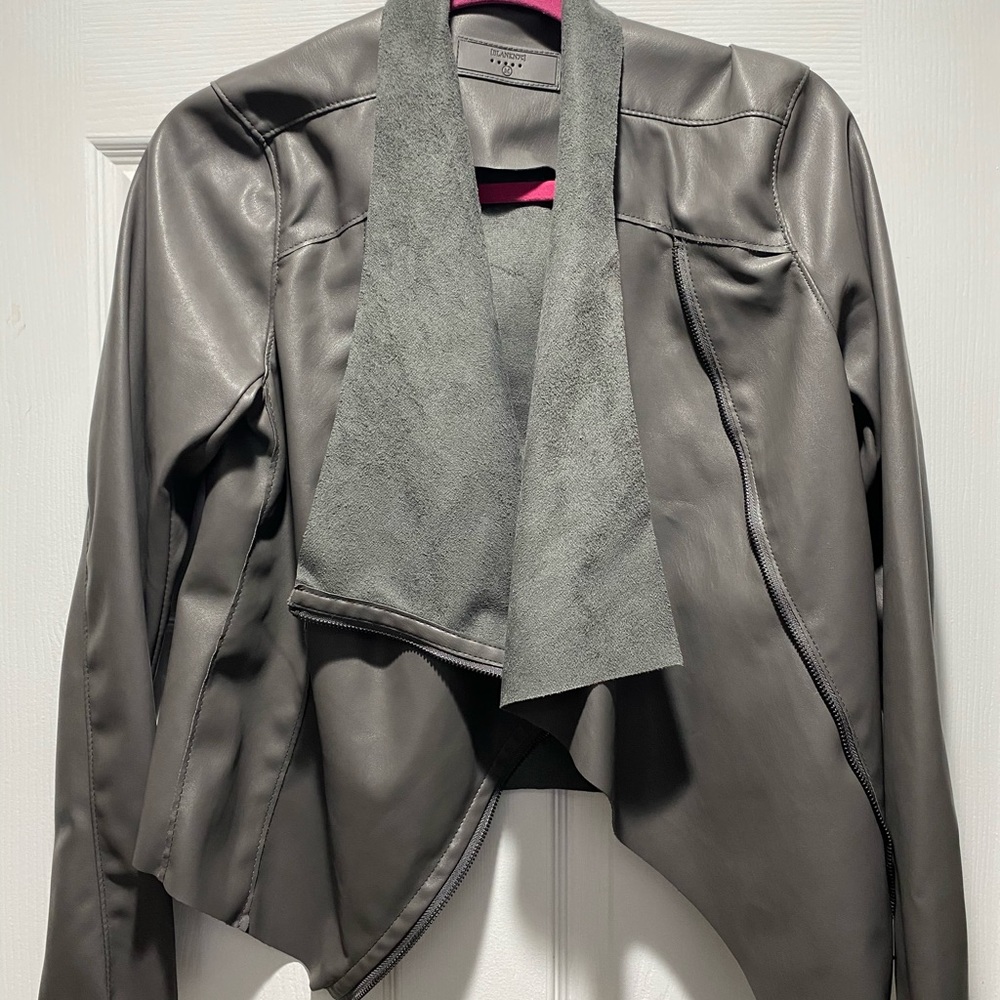 Grey pleather thin jacket